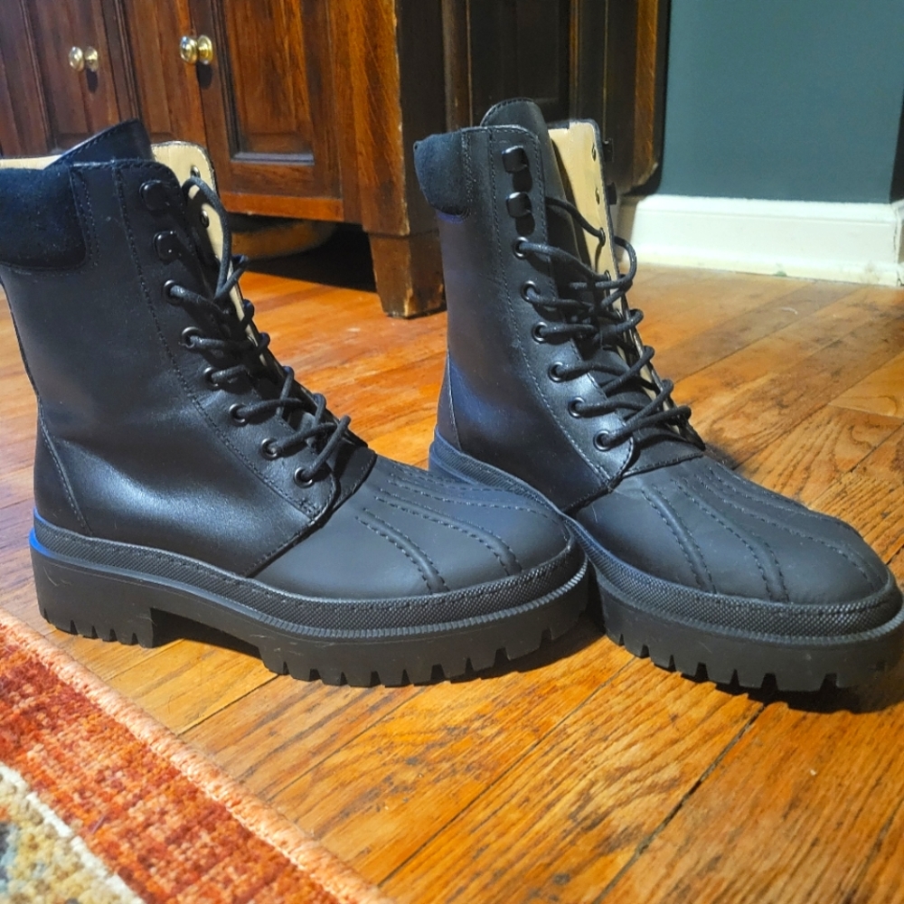 & Other Stories Leather Combat Boots. 39. NEVER WORN